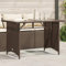 Sufrk Mesa de jardín con tablero de cristal, mesa de jardín, mesa de jardín, mesa de jardín para exterior, marrón, 110 x 68 x 70 cm, poliratán