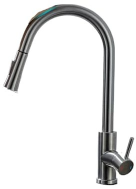 Grifo de cocina con Sensor de níquel cepillado extraíble, grifo mezclador con Sensor inteligente negro de acero inoxidable, grifo de fregadero con Control táctil(CF04044)