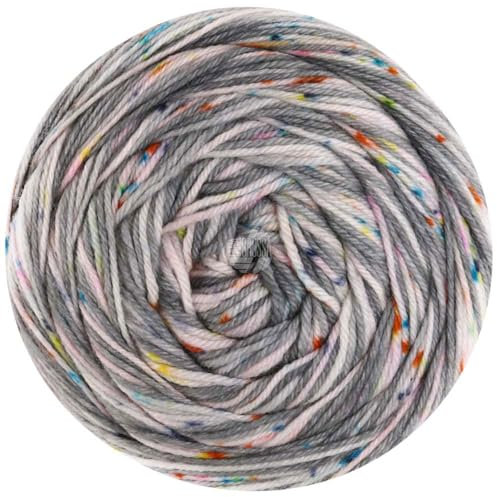 LANA GROSSA Meilenweit 100 Spots | Sockenklassiker, bedruckt und waschmaschinenfest | Handstrickgarn aus 80% Schurwolle (Merino) & 20% Polyamid | 100g Wolle zum Stricken & Häkeln | 400m Garn FB7043