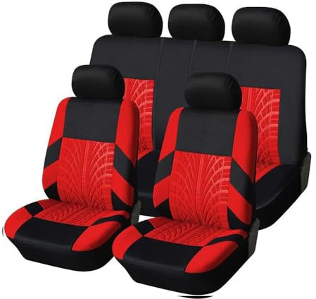 ZMXRF Car Seat Covers for Opel Vauxhall Corsa 5-door/Corsa 3-door F E D C B A,Comfortable and Breathable Washable Fabric Car Seat Covers Front Seats and Rear Seat Car Seat Covers,Red D