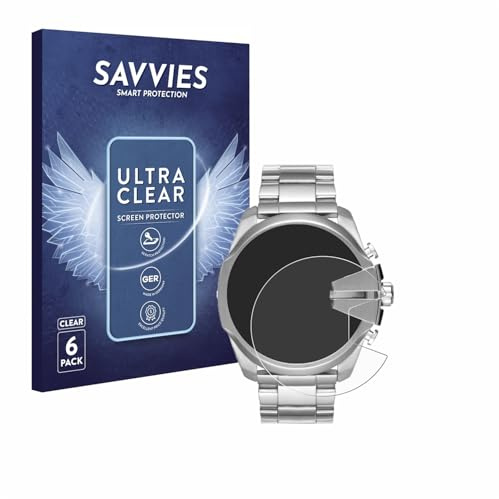 Savvies Schutzfolie für Diesel Mega Chief DZ4417 | 6 Stück Transparenter Displayschutz Made in Germany Ultra-Klar Displayschutz-Folie