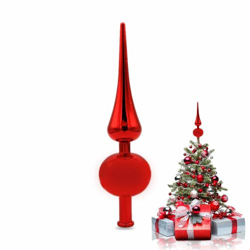 Christmas Tree Topper Lightweight Tree Decoration Tall Stem Snowflake Pointed Top Star Vintage Decor Xmas Tree Topper Christmas Ornaments Stocking Filler Party Supplies Assorted Color 30x6x6Cm (1Pc)