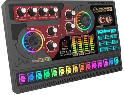 Corghd Ensemble d'équipement de podcast, interface audio X5 avec table de mixage, changeur de voix pour le streaming et les jeux