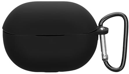 kwmobile Custodia Caricatore Compatibile con Huawei Freebuds PRO 4 - Cover Silicone Nero - Rivestimento Gommato Protezione con Gancio