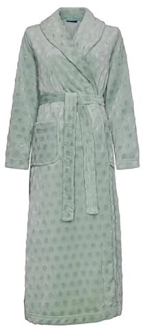 dolcecasabiancheria Vestaglia donna lunga in pile coral invernale sciallata con cintura Pastunette 58/60 verde