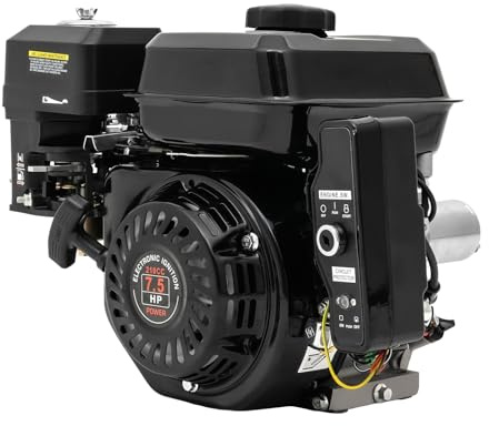 Motore a benzina avviamento elettrico 7,5 CV 4 tempi, Go Kart Motor 3 Kw 3600 RPM 210 CC, motore a benzina, mini motore a benzina per tosaerba Go-karts, nero