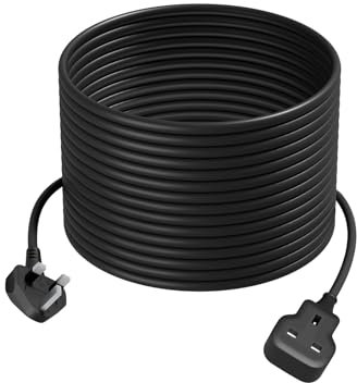 2025 New Extension cord 10 meters- Heavy duty external plug, 13 amp power cord, fire resistant and durable design, waterproof extension lead black plug, suitable for office and home use