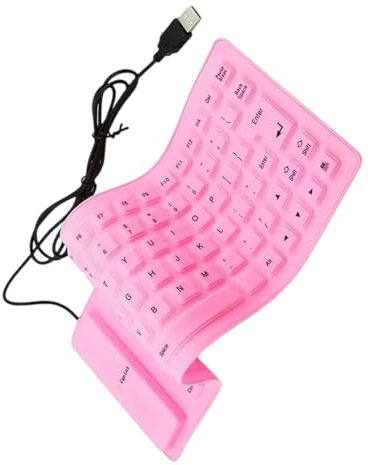 Gissroys Teclados portátiles de silicona USB de 85 teclas, plegables, silenciosos, a prueba de polvo, para portátiles y PC