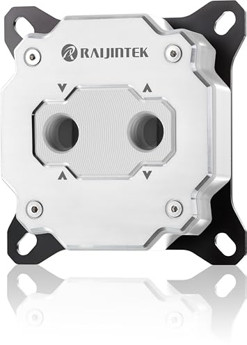 RAIJINTEK FORKIS Elite White CPU Wasserblock, Vollkupfer, vernickelt, 3D-Mikroflossen-Design, G1/4-Zoll-Gewinde, hochglanzpolierte Basis, Hochleistungs-Flüssigkeitskühlung (0R40B00273)