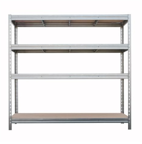 Master Regale Schwerlastregal BULLRACK Rivet 200x200x60 cm – 4 Böden je 600 kg – verzinkt – Stecksystem – Höhenverstellbar – Lagerregal Werkstattregal Garagenregal aus Metall (200x200x60)