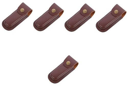 Zerodeko 5 Piezas funda de cuchillo de cuero manga plegable vaina cubierta del cinturón soporte de pinzas para cinturon Piel