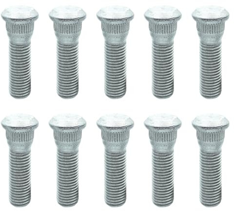 10 Pcs Radbolzen 49 Mm Lang & 12 Mmx1.5 Radstollen Und Lugs Nuss Ausgekehre Rollblöcke Reifsschrauben Ersatzteiler Ausgeknurter Bolzen