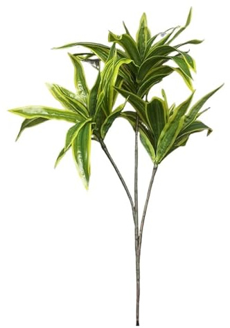 WENH 36 cm 3 Köpfe Künstliche Palme Kunststoff Bambus Zweig Tropische Topfpflanzen Gefälschte Gras for Home Desktop Pflanze Wand Dekoration(1)