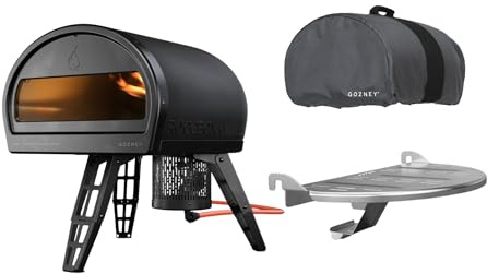 Gozney Roccbox Pizzaofen mit Abdeckhaube und Frontablage (Matt Schwarz)