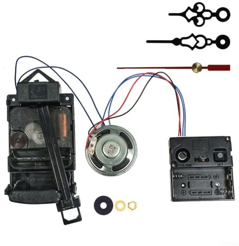 Meccanismo per orologio a pendolo con carillon musicale, al quarzo, kit di accessori fai da te per riparazione e costruzione di orologi, batteria 1,5 V zinco carbonio, 3 lancette dell'orologio e