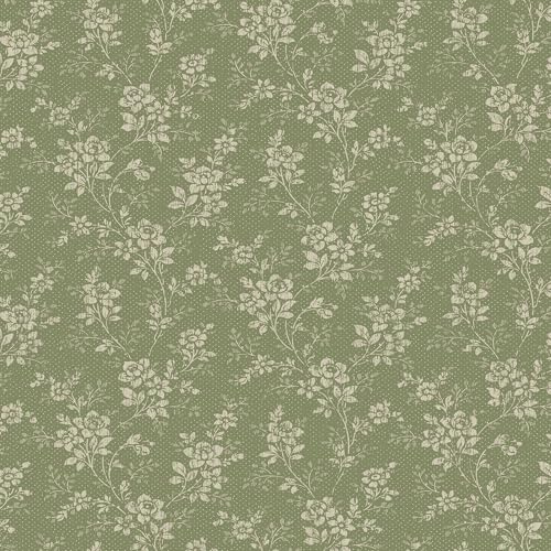 Borastapeter Papier peint vert, non-tissé non tissé, motif floral classique, 53 cm x 10,05 m, couverture de 5,32 m², décalage de 26,5 cm