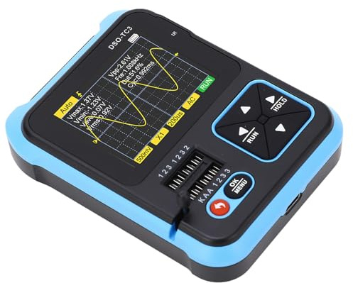 ZJchao Osciloscopio Osciloscopio Digital Digital de Mano DSO TC3 Medidor de Prueba de Transistores con Generador de Señal de Onda Sinusoidal de Ancho de Banda de 500 KHz para Reparación Electrónica