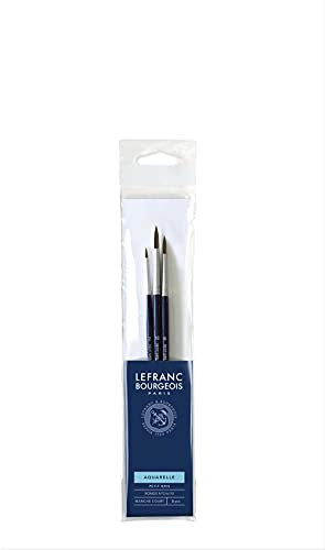 Lefranc Bourgeois Set de 3 pinceaux Petit Gris 2/6/10 Manche court
