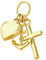 NKlaus Glaube Liebe Hoffnung 333 8 Karat Gold gelbgold 7mm kleine Kinder Kettenanhänger 9092