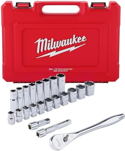 Milwaukee 1/2 Drive 46pc Ratchet and Socket Set 48-22-9010 – SAE & Metric