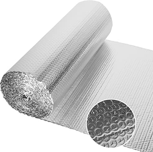 Dripex Double Aluminium Bubble Foil Insulation Loft Wall Boat Loft Caravan Home Wall Shed - Various Size (1m x 30m(30㎡))