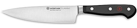 Wüsthof Classic 6 Inch Demi Bolster Chef's Knife, Black, Silver