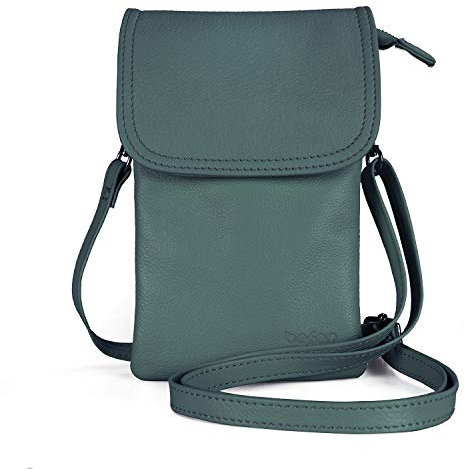 befen Sacs à Bandoulière en Cuir Véritable Femme, Petit Sac à Bandoulière pour Téléphone Portable, Besace Sacoche Messenger Téléphone Portable avec Bandoulière Réglable