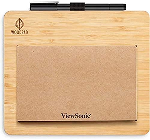 Viewsonic PF0730-I0WW (19,5 cm) (7,5 Zoll) PenDisplay Tablet zum Zeichnen und Schreiben (WoodPad, inkl. druckempfindlichem Stift, Plug&Play via USB, Windows/MacOS/Android) Holz
