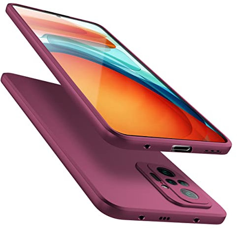 X-level Funda para Xiaomi Redmi Note 10 Pro, Suave TPU Gel Silicona Ultra Fina Anti-Arañazos y Protección a Bordes Funda Phone Case para Xiaomi Redmi Note 10 Pro 4G - Vino Rojo