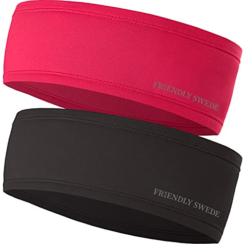 The Friendly Swede Stirnband, Headband für Ohrenschutz, Dehnbare, 2 Stück | Unisex, Stirnbänder für Outdoor, Radfahren, Wandern & Laufen