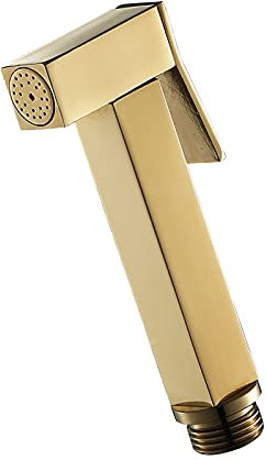 SHUGUANG Bidet Handbrause, Quadrat Toilette Bad Bidet Wandhalterung Bidet Toilettensprüher Messing Bidet Armaturen WC, Duschkopf Bidet für Badezimmer Badreinigung,Titanium Gold