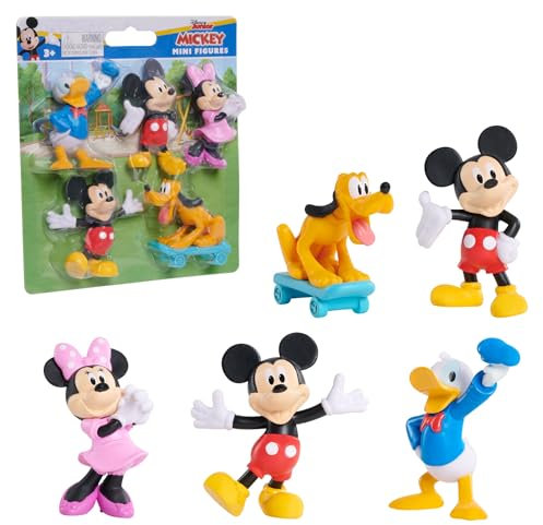 Just Play Disney Junior Mickey Mouse Minifiguren 5er-Pack, 3,8–5,7 cm große Sammelfiguren, Kinderspielzeug ab 3 Jahren