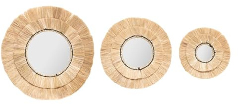 Atmosphera - Set aus 3 Spiegeln Alba - Bast - Beige