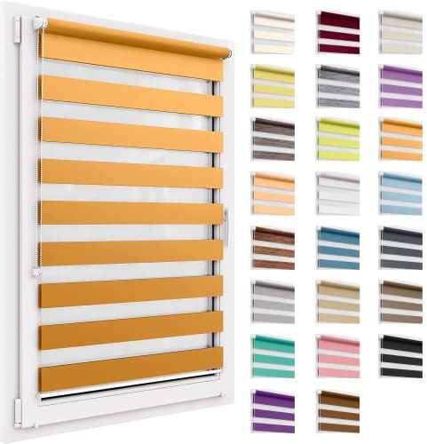 Doppelrollo ohne Bohren, 130x150cm Stoffgröße, Duo Rollo Klemmfix, Easyfix, lichtdurchlässig und verdunkelnd, Day&Night, Klemmrollo Sonnenschutzrollo Fensterrollo für Fenster & Türen