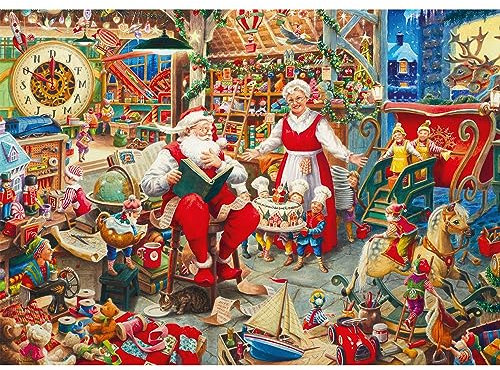 Ravensburger Santa's Grotto Workshop 1000 Piece Christmas Jigsaw Puzzles for Kids and Adults 12 Years Up