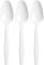 PRICEBEATER Reusable Plastic Dessert Spoons, Heavy Duty Reusable, Hand Washable, Cutlery Tablespoon, Plastic Cutlery for Parties and Basic Everyday Tableware and Dinnerware Pack of 50 (White Spoons)
