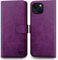 SUANPOT for iPhone 14 Plus 6.7 Genuine Leather Wallet case 【RFID Blocking】【4 Credit Card Holder】【Real Leather】 Flip Folio Book Phone case Protective Cover Women Men for Apple 14Plus 5G case Purple