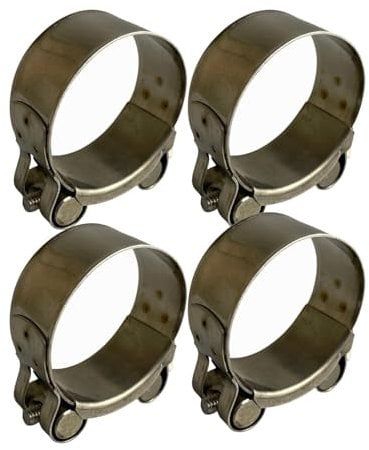 Boltza® Stainless Steel Single Bolt Hose Super Clamp 56-59mm Clip Silicone Rubber Exhaust x4