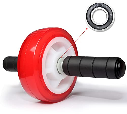 PALLOTH Ab Roller Wheel, 880 lbs Weight Capacity, Red, No Noise, Home Gym Core Workout, Abdominal Roller Machine