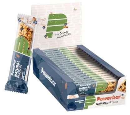 Powerbar Natural Protein Blueberry Nuts 18x40g - Vegan Protein Bar + Natural Ingredients