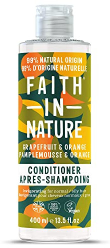 Faith In Nature Grapefruit-Orangen-Spülung, Belebend, Vegan und Frei von Tierversuchen, Ohne SLS Oder Parabene, Für Normales bis Fettiges Haar, 400ml