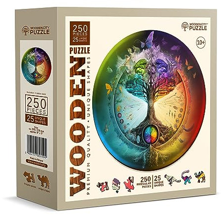 WOODEN.CITY Tree of Life Wooden Jigsaw Puzzles for Adults - 250 Pcs Unforgettable Gift | Unique Wooden Jigsaws for Adults | Premium Quality and Craftsmanship