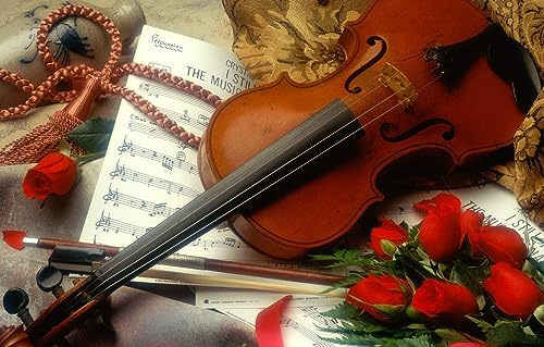 Puzzle Per Adulti 1000 Rose Con Violino 75 * 50Cm