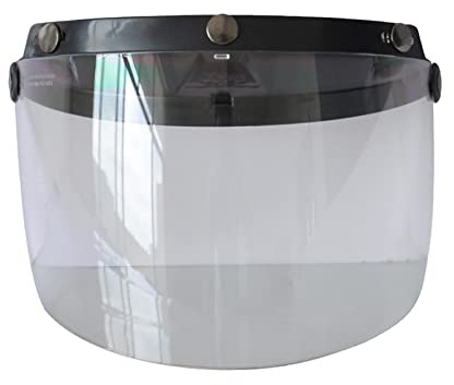 QISUO Anti-UV-Helmelinse, Motorrad Anti-UV Anti-Kratz-Helme Linse Mode Visier Wind Shield Linse Universal für Standard 3-Snap Jethelme