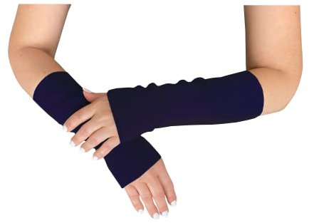 wobera ANGORA elasthisch gestrickte Gelenkwärmer ohne Nähte für Knie, Fußgelenk und Ellenbogen mit 45% Angora mit 45% Angora (Gr. L, Farbe: marine)