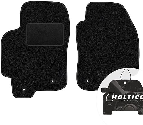 moto-MOLTICO Vorne Fußmatten Auto Velours Autoteppiche Schwarz Automatten Set 2-teilig passend für Jaguar X-Type 2001-2009
