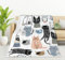 HGOD DESIGNS Niedliche Katzendecke für Damen, leicht, weiches Fleece-Flanell, Überwurfdecke, Katzen und Milchflasche, Sofa, Couch, Wohnzimmer, 130 x 150 cm