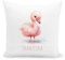 DEL MÀ Unique & Personal Flamingo Kissen personalisiert mit Namen Kinderkissen Kuschelkissen Kinder Geschenk Kinderzimmer Deko Junge Mädchen Zierkissen Dekokissen 40x40 cm inkl. Füllung und Bezug