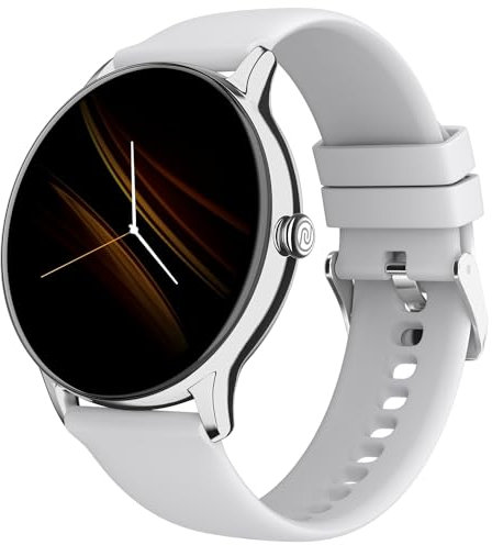 Noise Reloj Inteligente de Esfera Redonda con Llamadas Bluetooth, Pantalla TFT de 1.38 Pulgadas, batería de hasta 7 días, más de 100 Caras de Reloj, IP68, Monitor de frecuencia cardíaca, Plateado,