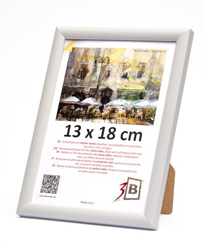 3-B Cadre de l'image MAUI - Blanc - 13x18 cm - cadre photo en bois avec verre acrylique